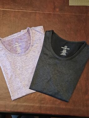 RealEssentials Black and Light Purple Women's Tees Sz Sm
